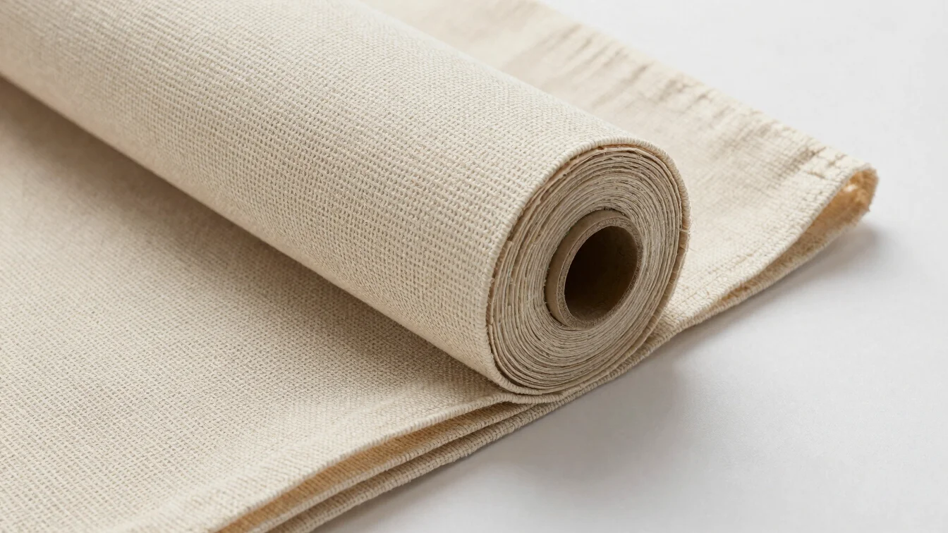 Overhead study of a bulk roll edge and folded base cloth on a neu